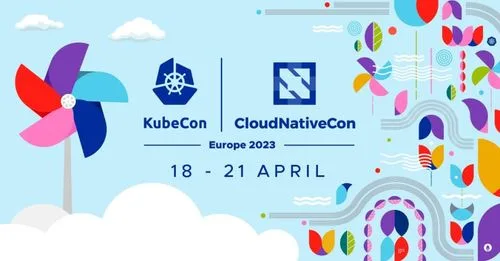 KubeCon + CloudNativeCon Europe 2023 banner, 18 to 21 April